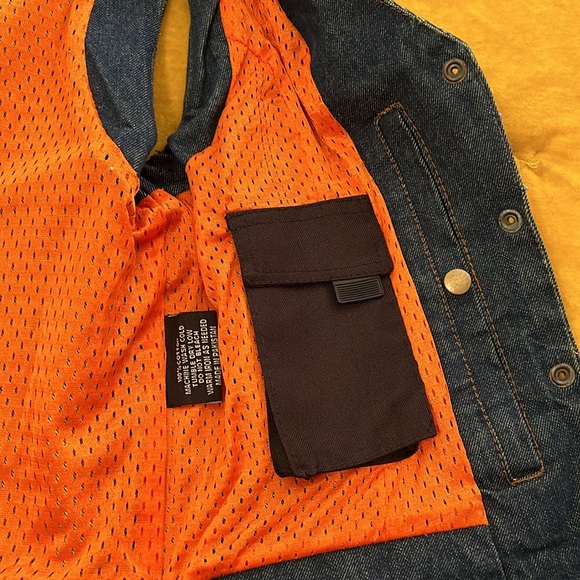 Denim motorcycle vest with gun pocket - Picture 3 of 7